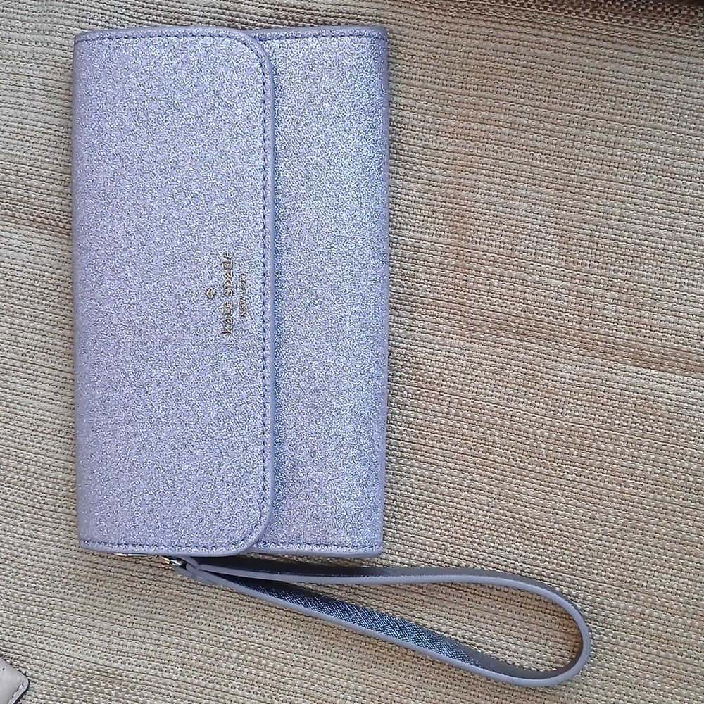 Kate Spade Glitter Sparkling Purple Wallet Wristlet - Picture 3 of 15